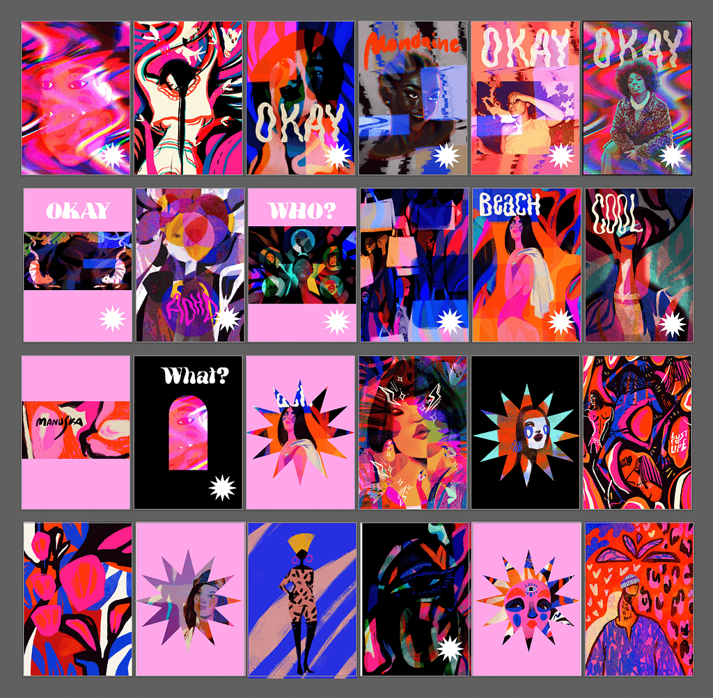 trendy w grafice 2024, new maximalism