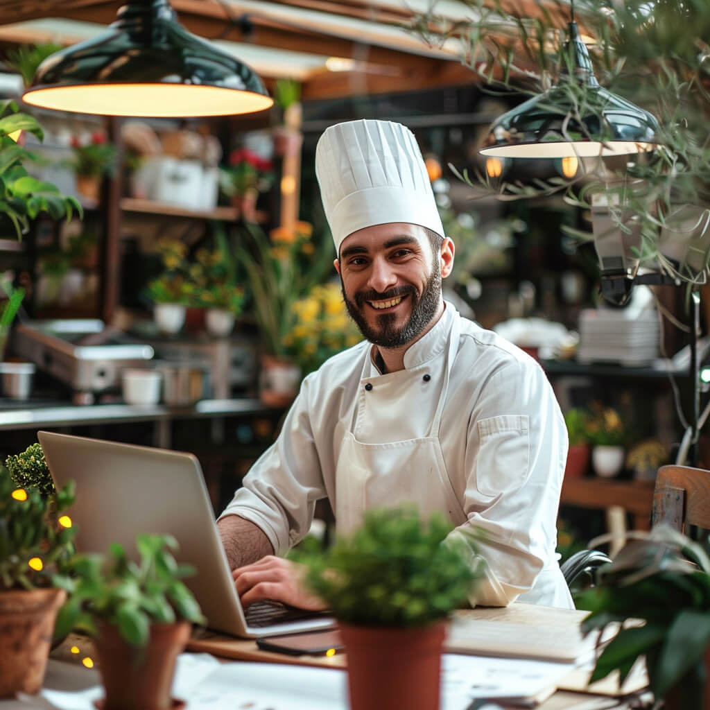 trona www forum kucharz strona www forum internetowe, kucharz pisze na laptopie