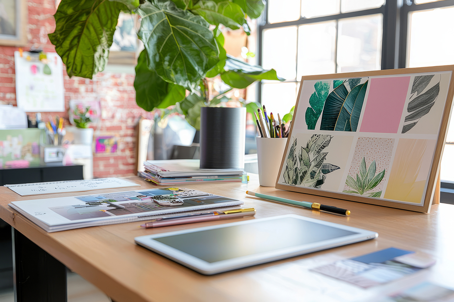 moodbard na ekranie laptopa