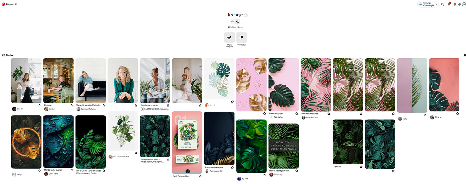 moodbard w firmowych kolorach