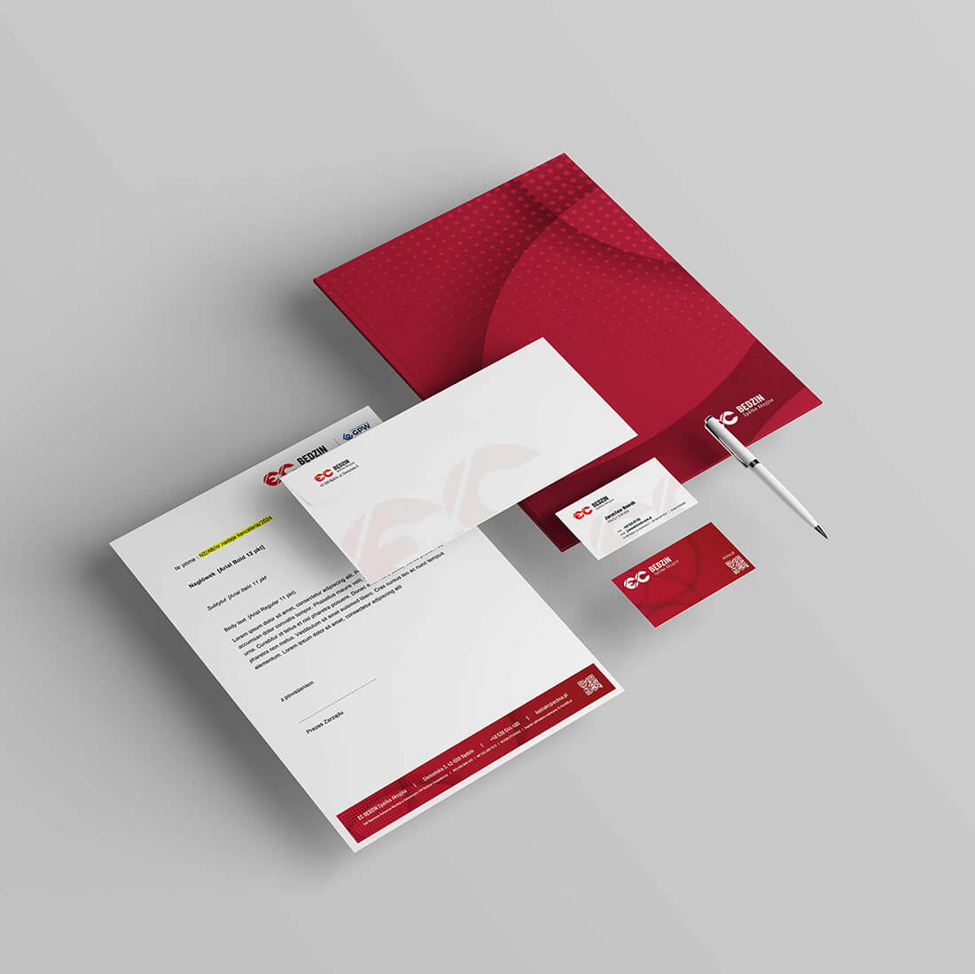 zestaw materiałów dla firmy - mockup