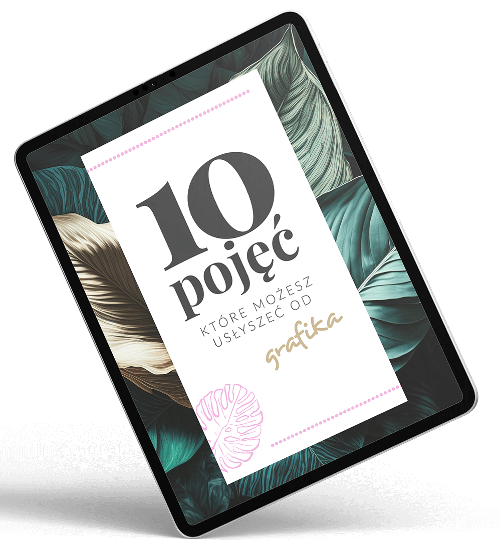 ebook 10 pojęć, które możesz usłyszeć od grafika, na ekranie tabletu